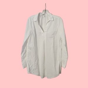Garnet Hill   Tunic Top   Women's S White   Long Sleeve    Casual
